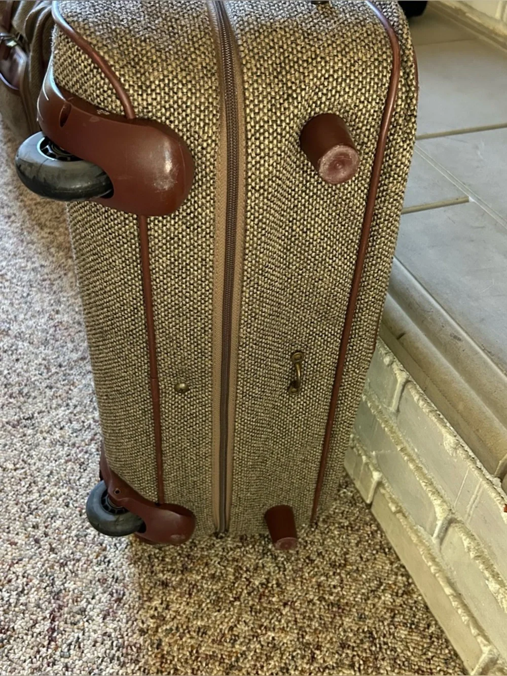 Vintage Hartmann Tweed Roller Rolling Garment Luggage Bag -Locks Strap Paperwork
